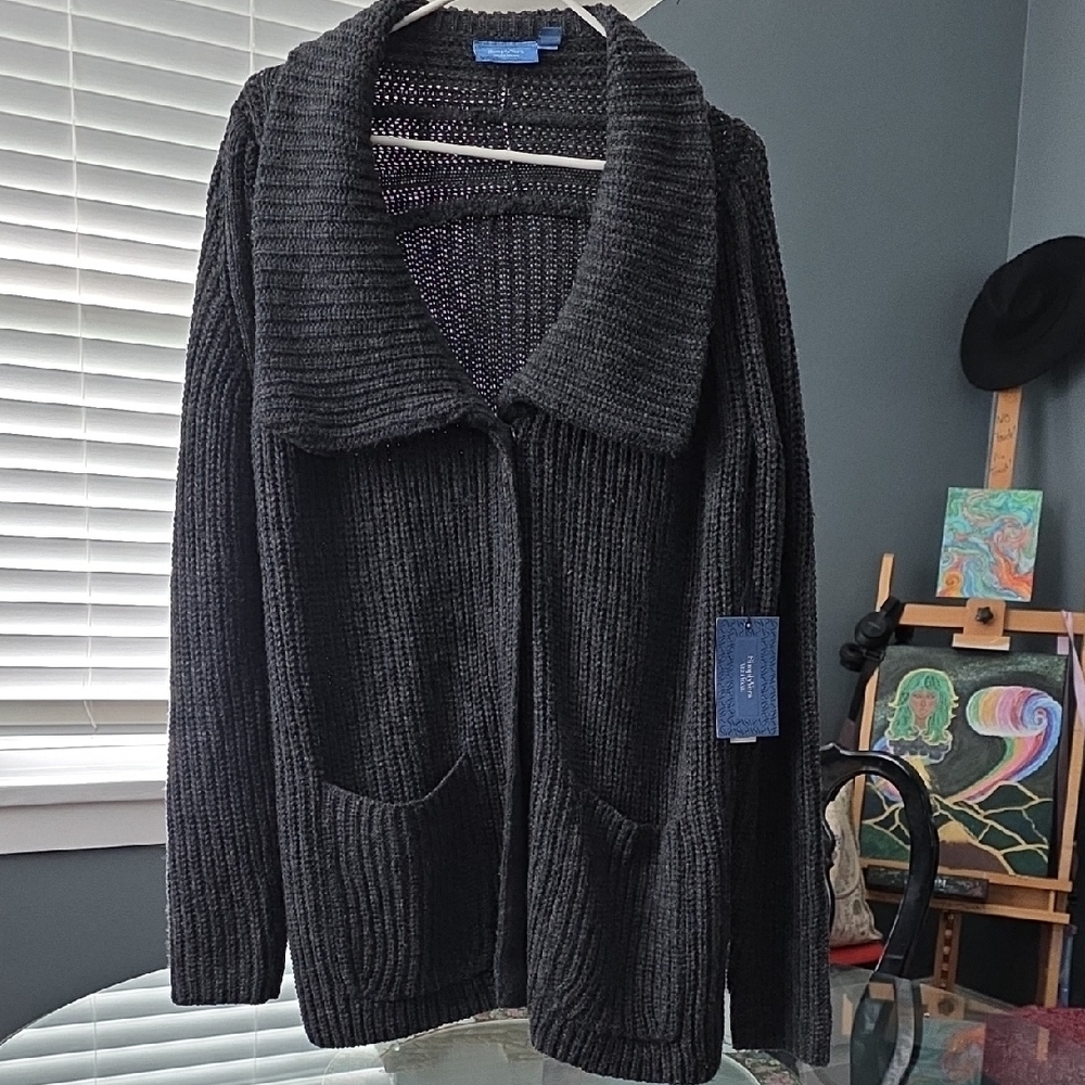Simply Vera Vera Wang Black Textured Sweater